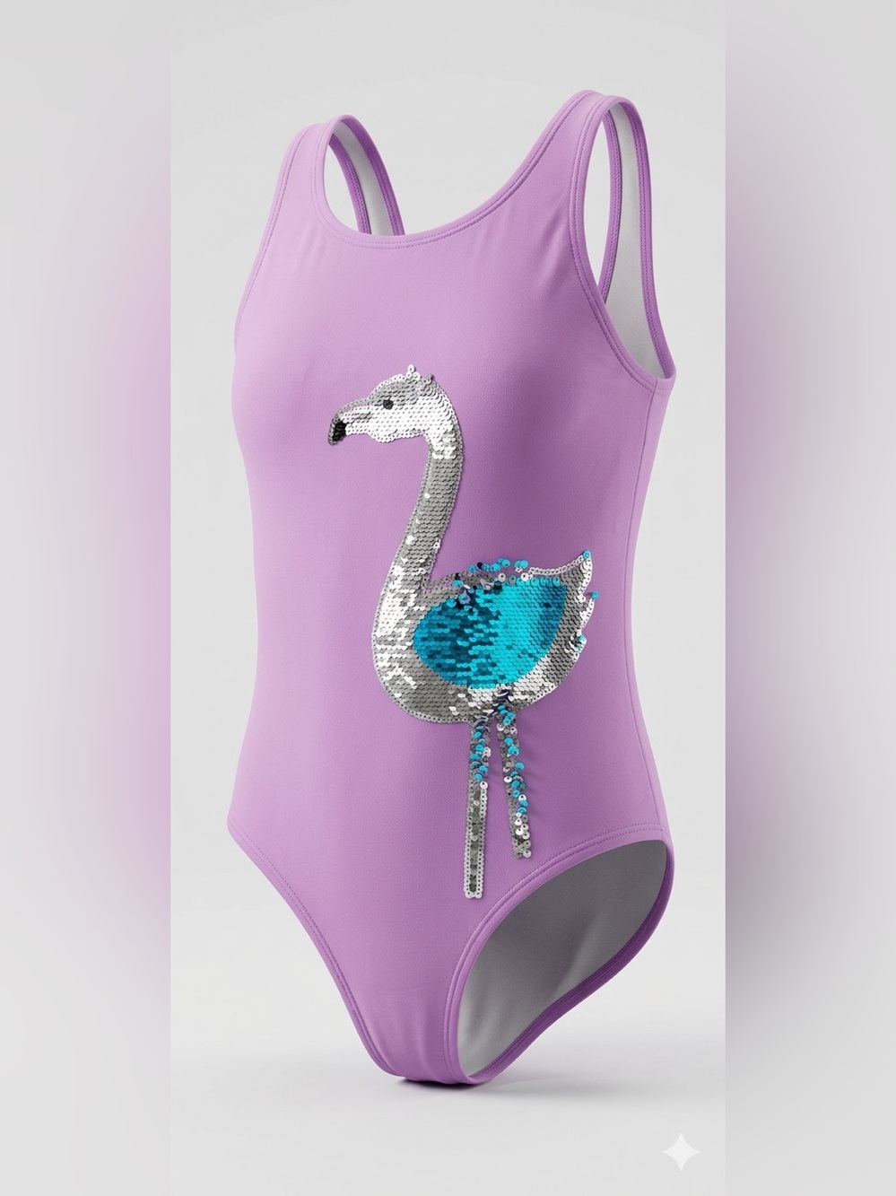 Carter's Girls XL 14 Flamingo Flip Sequin One Piece Swimsuit Purple